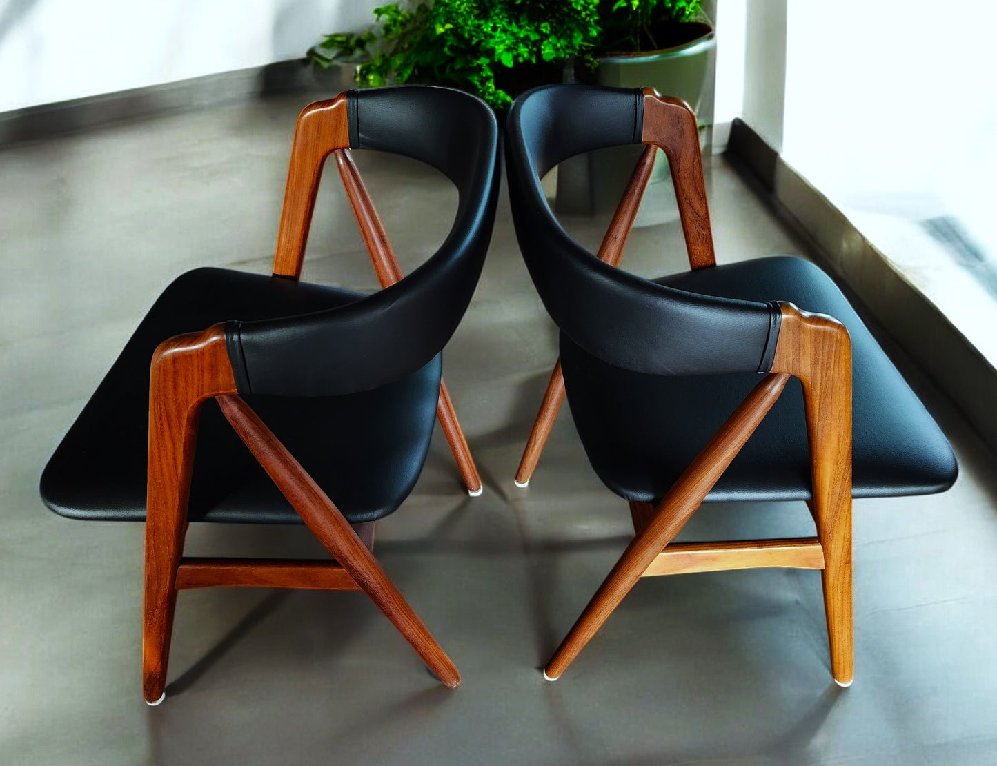 2 RESTORED REUPHOLSTERED Danish MCM Teak Armchairs by Th. Harlev #205