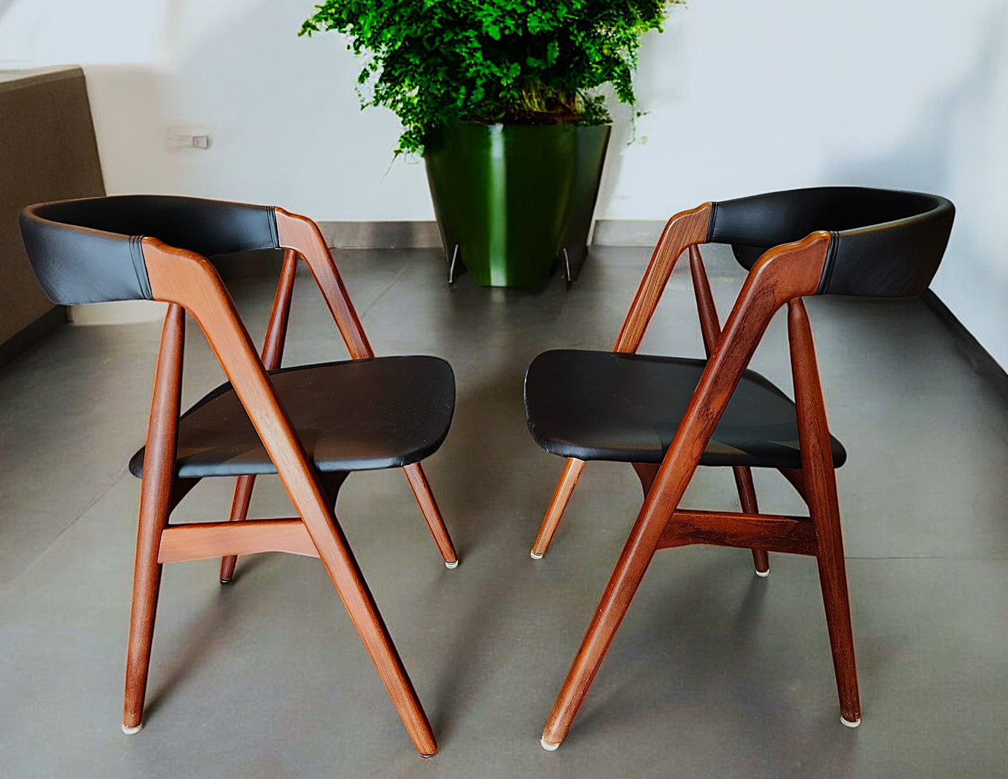 2 RESTORED REUPHOLSTERED Danish MCM Teak Armchairs by Th. Harlev #205