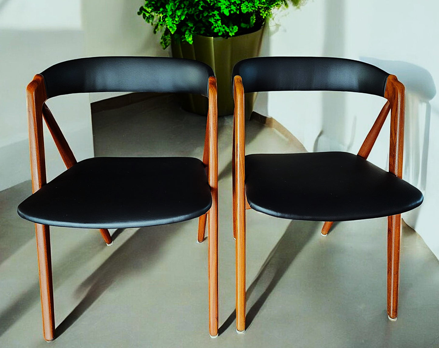 2 RESTORED REUPHOLSTERED Danish MCM Teak Armchairs by Th. Harlev #205