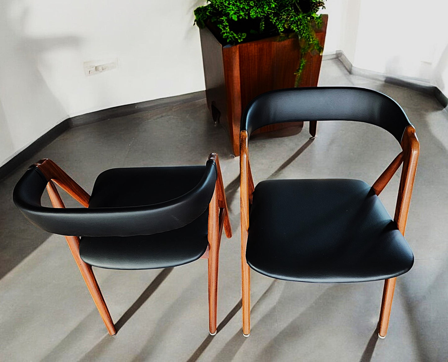 2 RESTORED REUPHOLSTERED Danish MCM Teak Armchairs by Th. Harlev #205