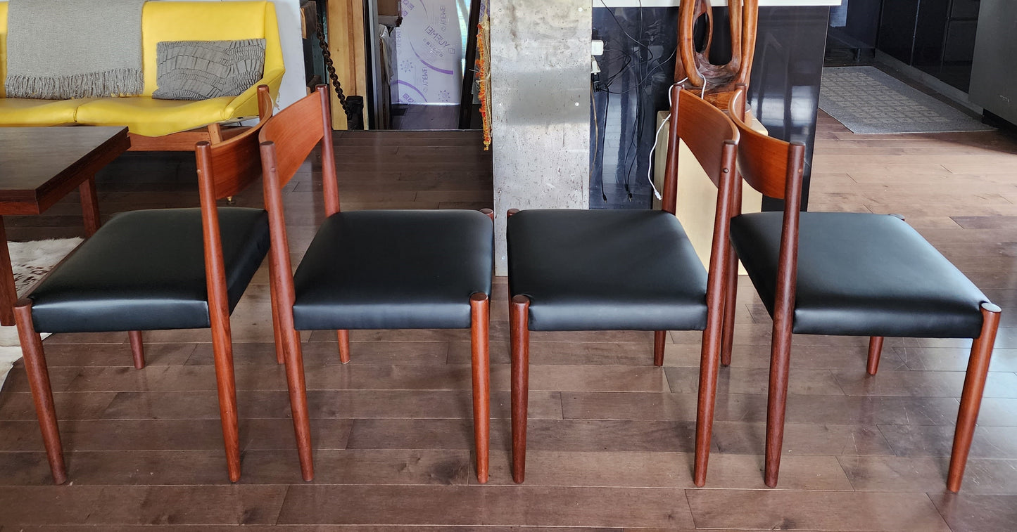 4 REFINISHED REUPHOLSTERED Danish MCM Teak Chairs by P. Volther for Frem Rojle