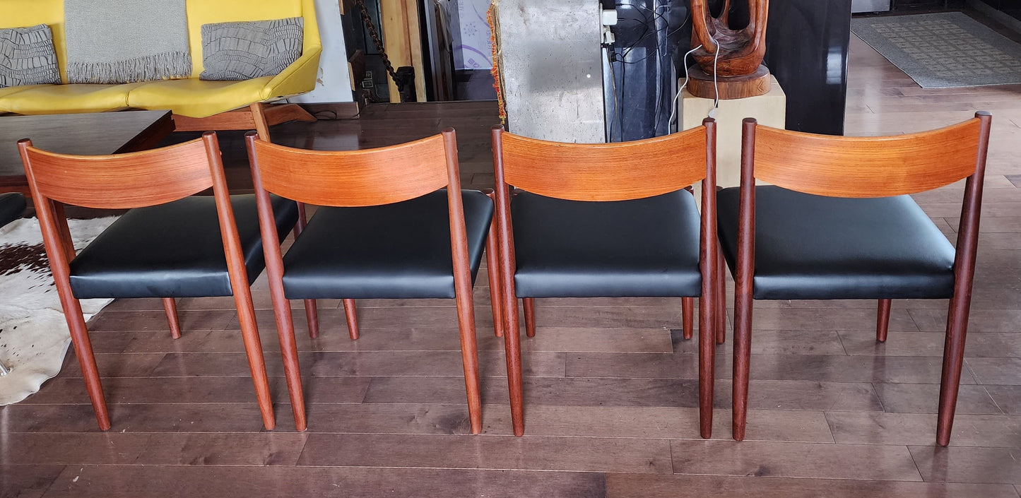4 REFINISHED REUPHOLSTERED Danish MCM Teak Chairs by P. Volther for Frem Rojle