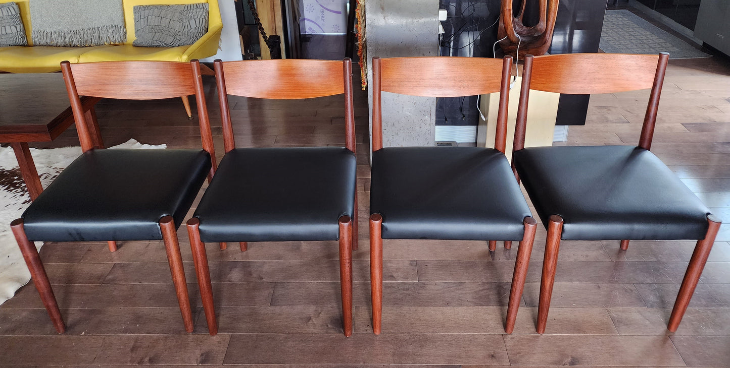 4 REFINISHED REUPHOLSTERED Danish MCM Teak Chairs by P. Volther for Frem Rojle