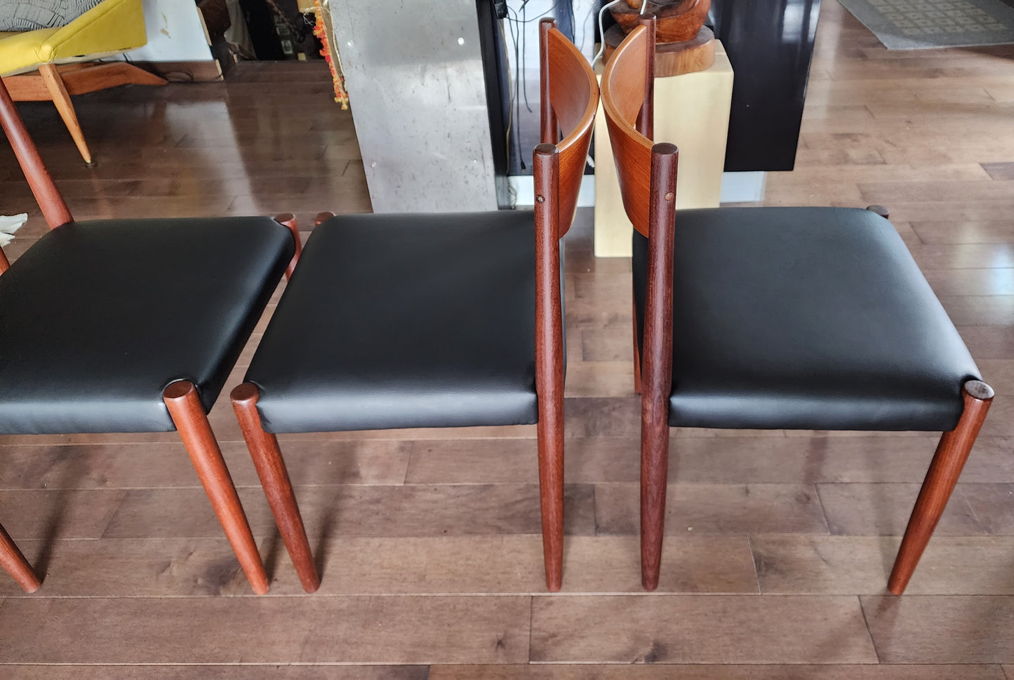 4 REFINISHED REUPHOLSTERED Danish MCM Teak Chairs by P. Volther for Frem Rojle