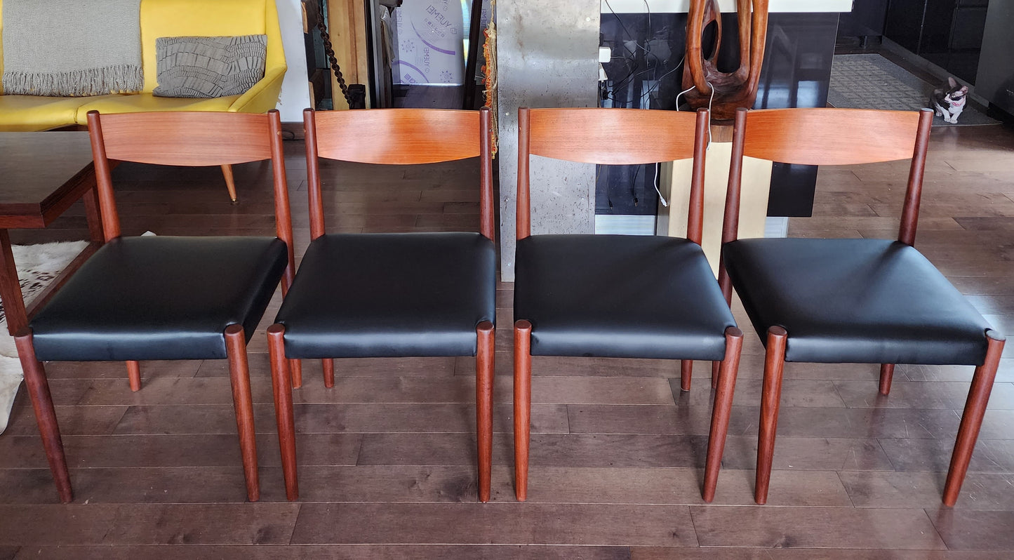 4 REFINISHED REUPHOLSTERED Danish MCM Teak Chairs by P. Volther for Frem Rojle