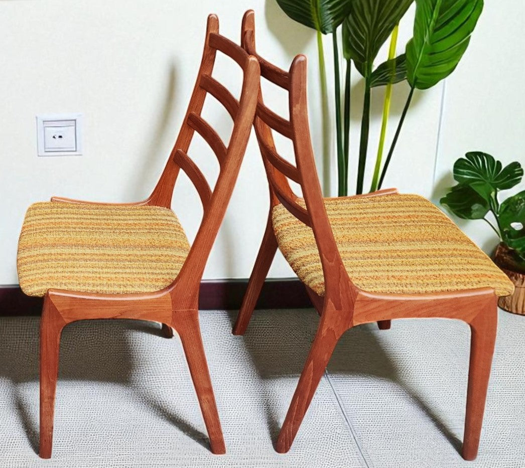 4 RESTORED Danish MCM Teak Ladder-Back Chairs by Kai Kristiansen for Korup Stolefabrik