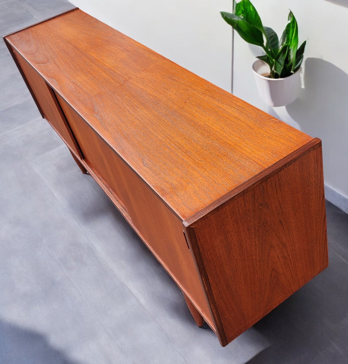 REFINISHED Danish Mid Century Modern Teak Sideboard by Dyrlund 71.25" Narrow