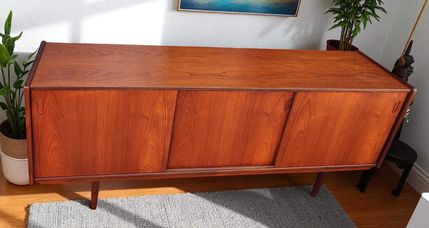 REFINISHED Danish Mid Century Modern Teak Sideboard by Dyrlund Narrow 71"