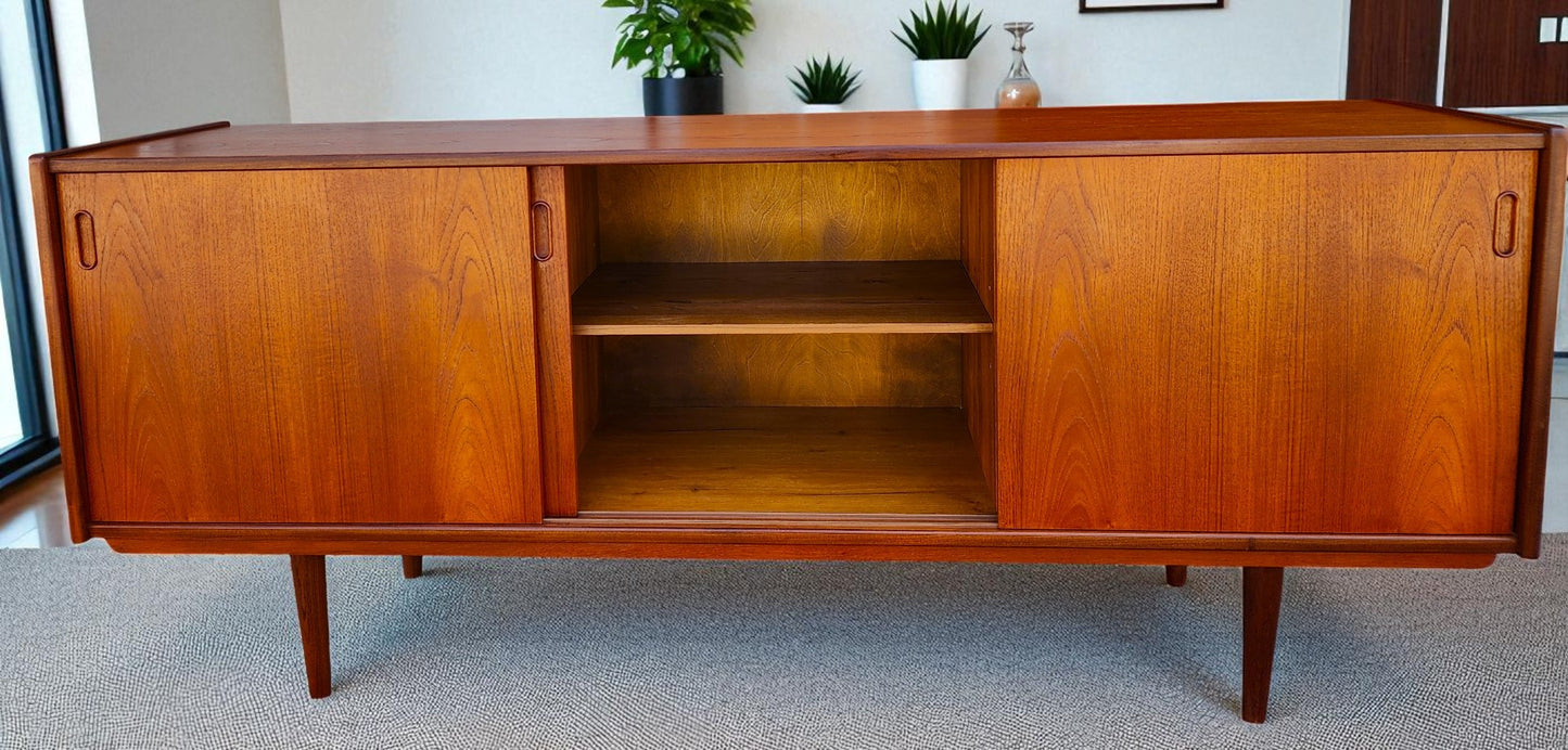 REFINISHED Danish Mid Century Modern Teak Sideboard by Dyrlund Narrow 71"
