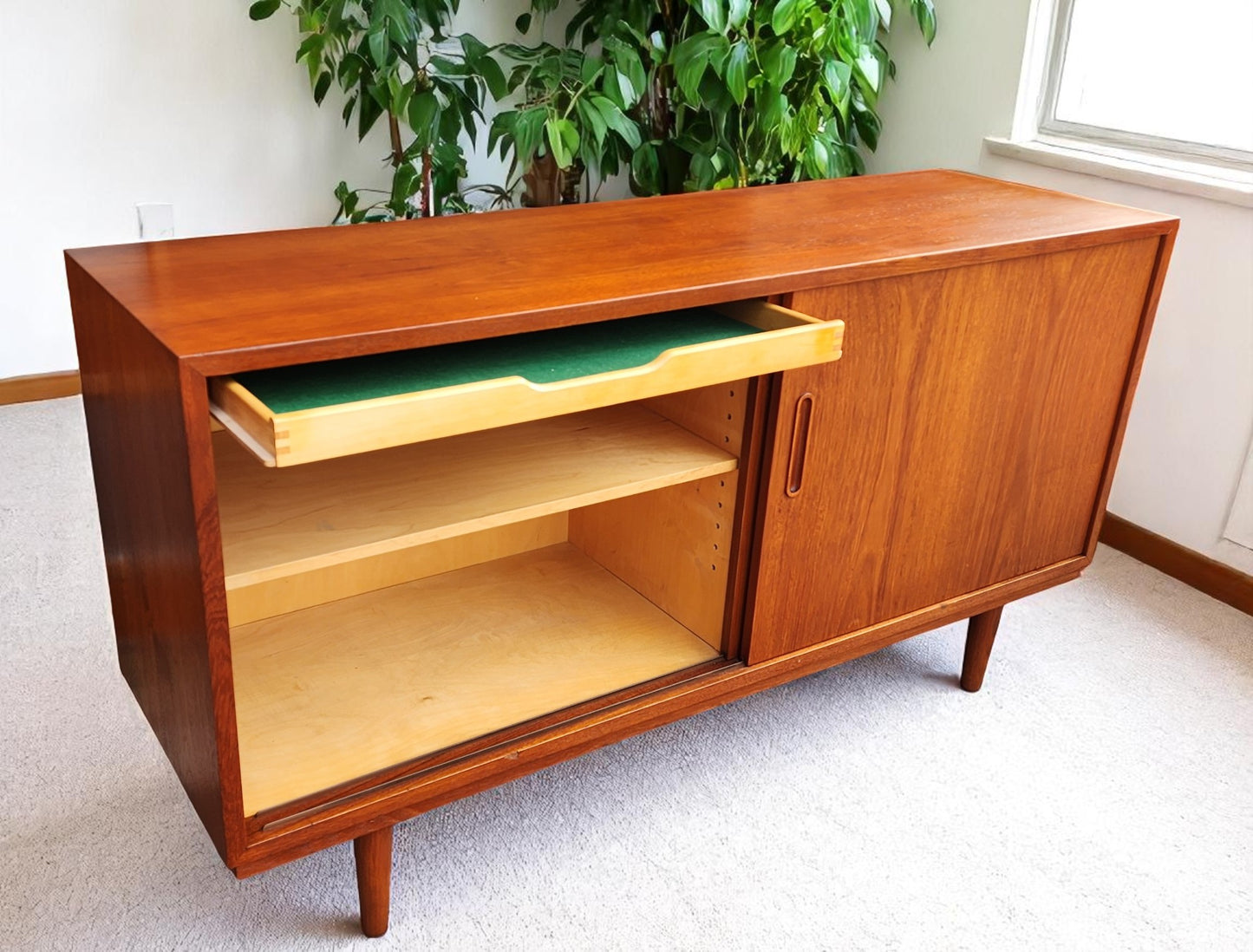 REFINISHED Danish Mid Century Teak Sideboard by P.Hundevad 54"