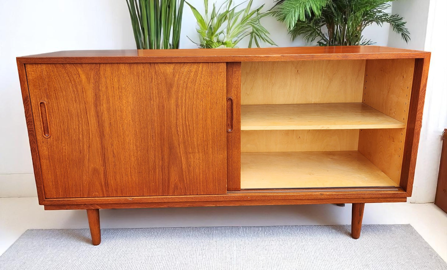 REFINISHED Danish Mid Century Teak Sideboard by P.Hundevad 54"