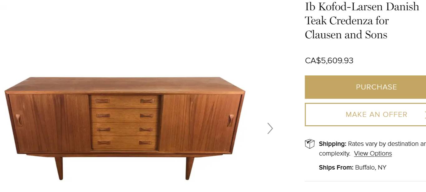 REFINISHED Danish MCM Teak Sideboard by IB Kofod-Larsen for Clausen & Son