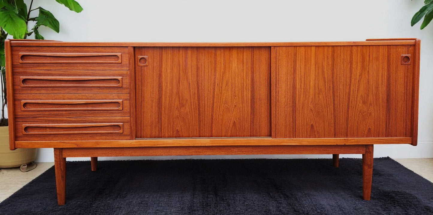 REFINISHED Danish MCM Teak Sideboard by Johannes Andersen for Uldum 79"