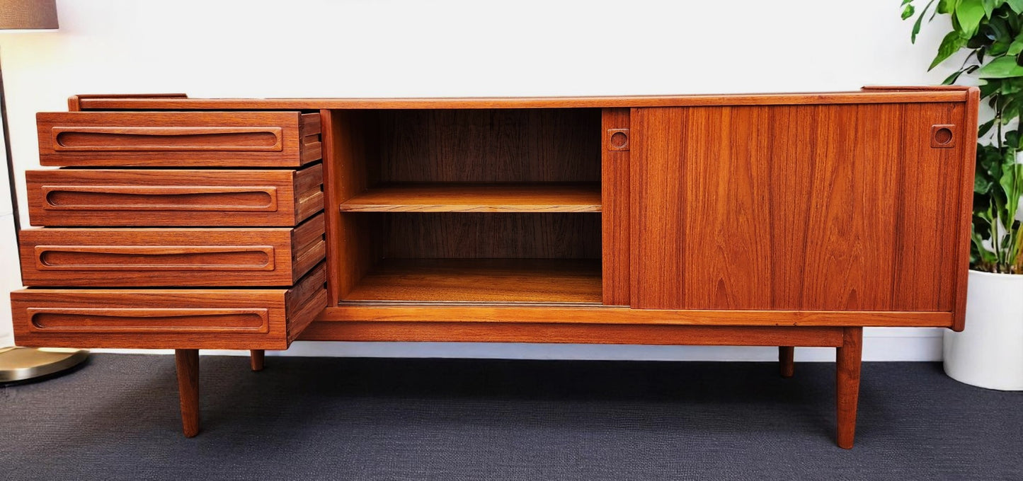 REFINISHED Danish MCM Teak Sideboard by Johannes Andersen for Uldum 79"