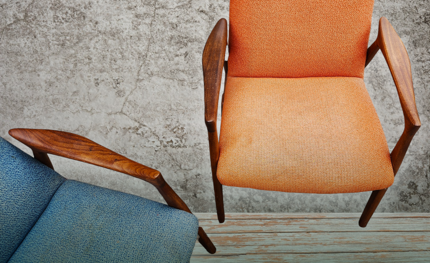 Will be REFINISHED REUPHOLSTERED Danish MCM Teak Sofa & Lounge Chair by Arne Hovmand-Olsen