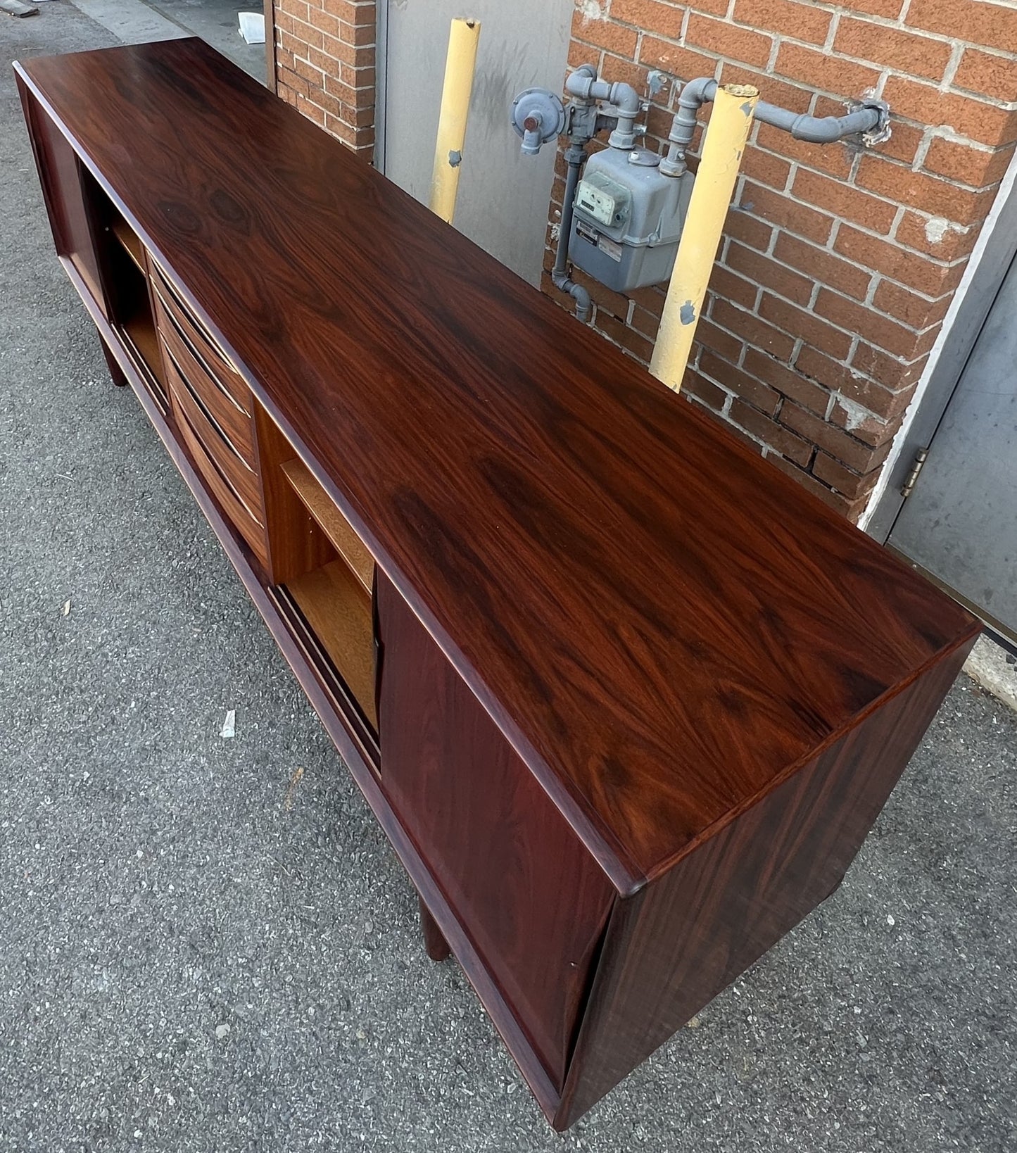 RESTORED Danish Mid Century Modern Rosewood Sideboard by Arne Vodder for Skovby 86.5"