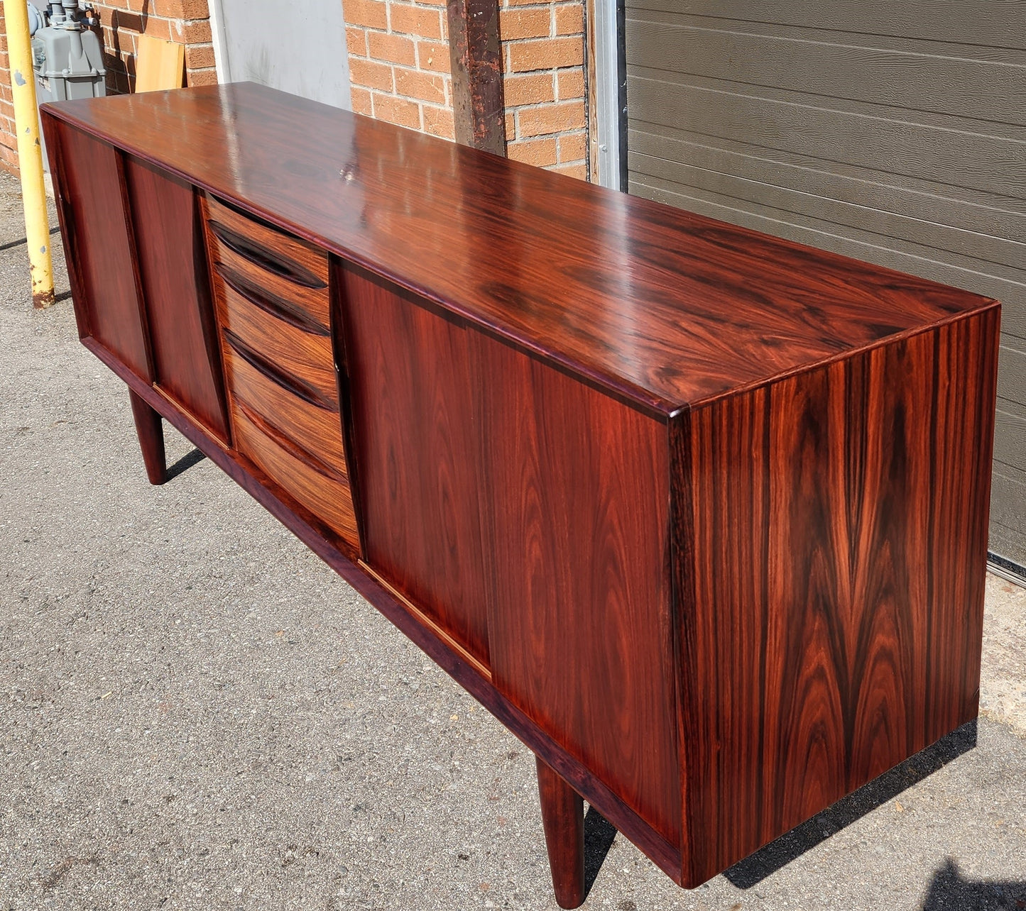 RESTORED Danish Mid Century Modern Rosewood Sideboard by Arne Vodder for Skovby 86.5"