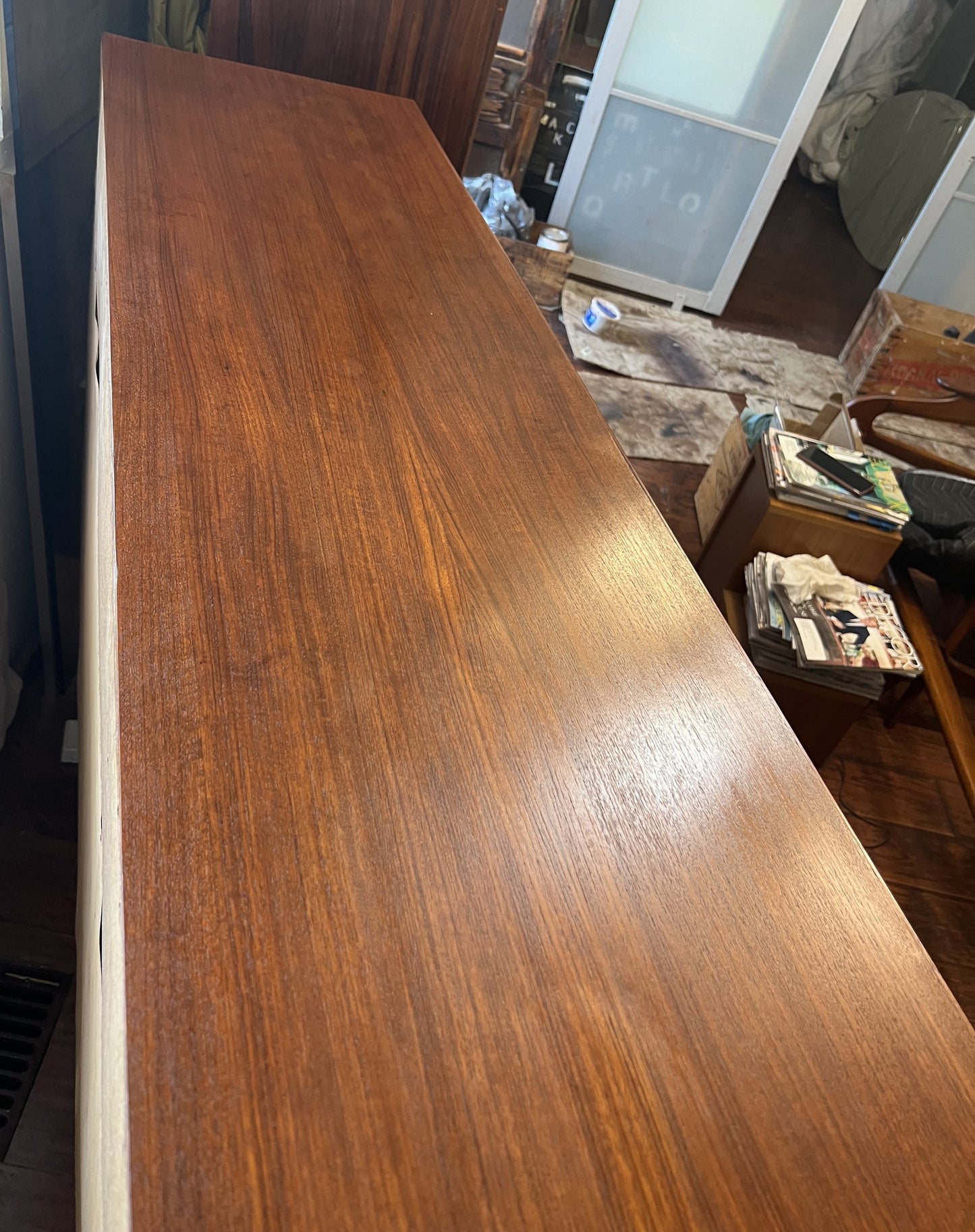 REFINISHED Danish Mid Century Modern Teak Highboard by EW Bach 65.5"