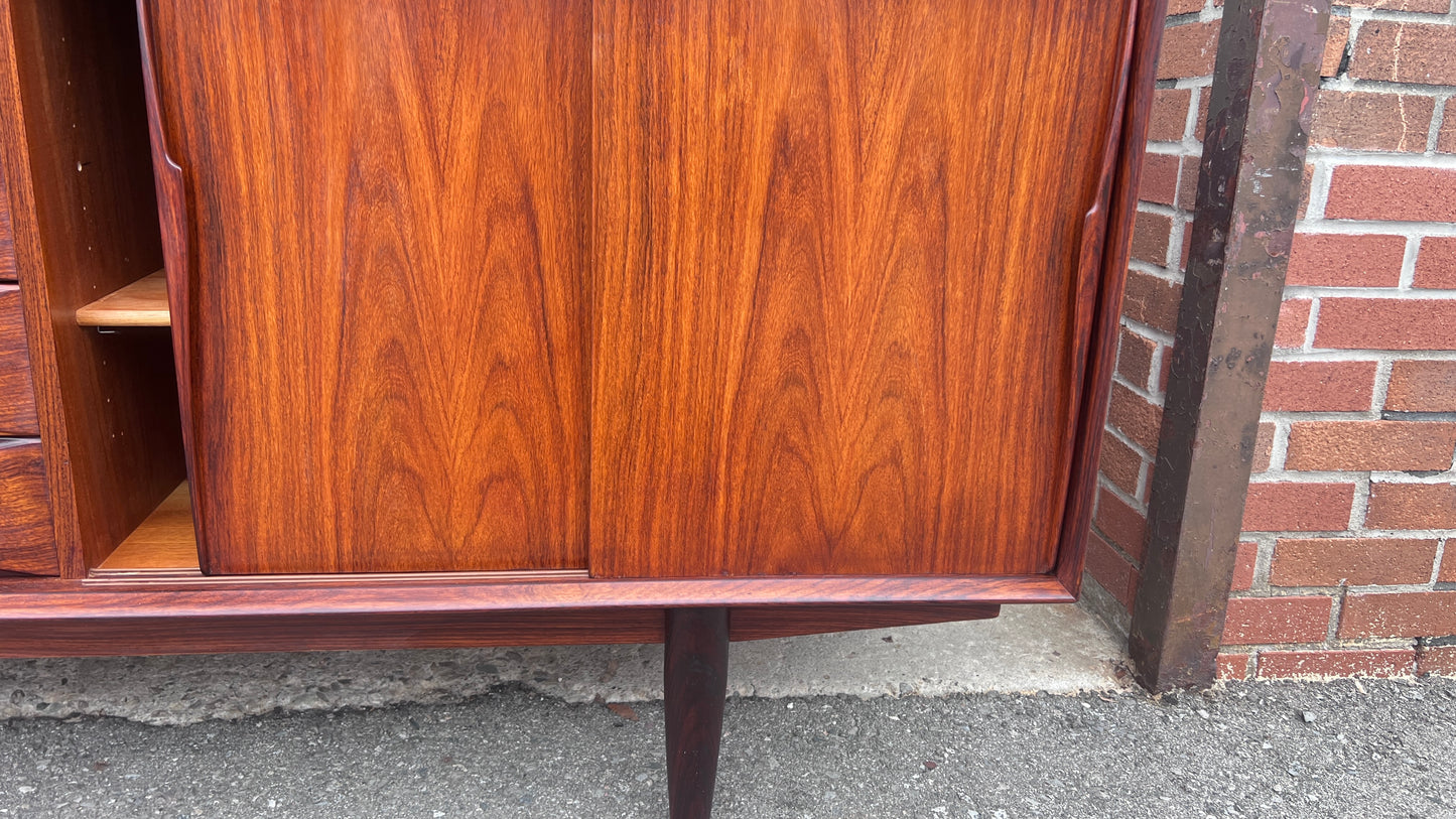 REFINISHED Danish Mid Century Modern Rosewood Sideboard by A.Vodder for Dyrlund 86.5"