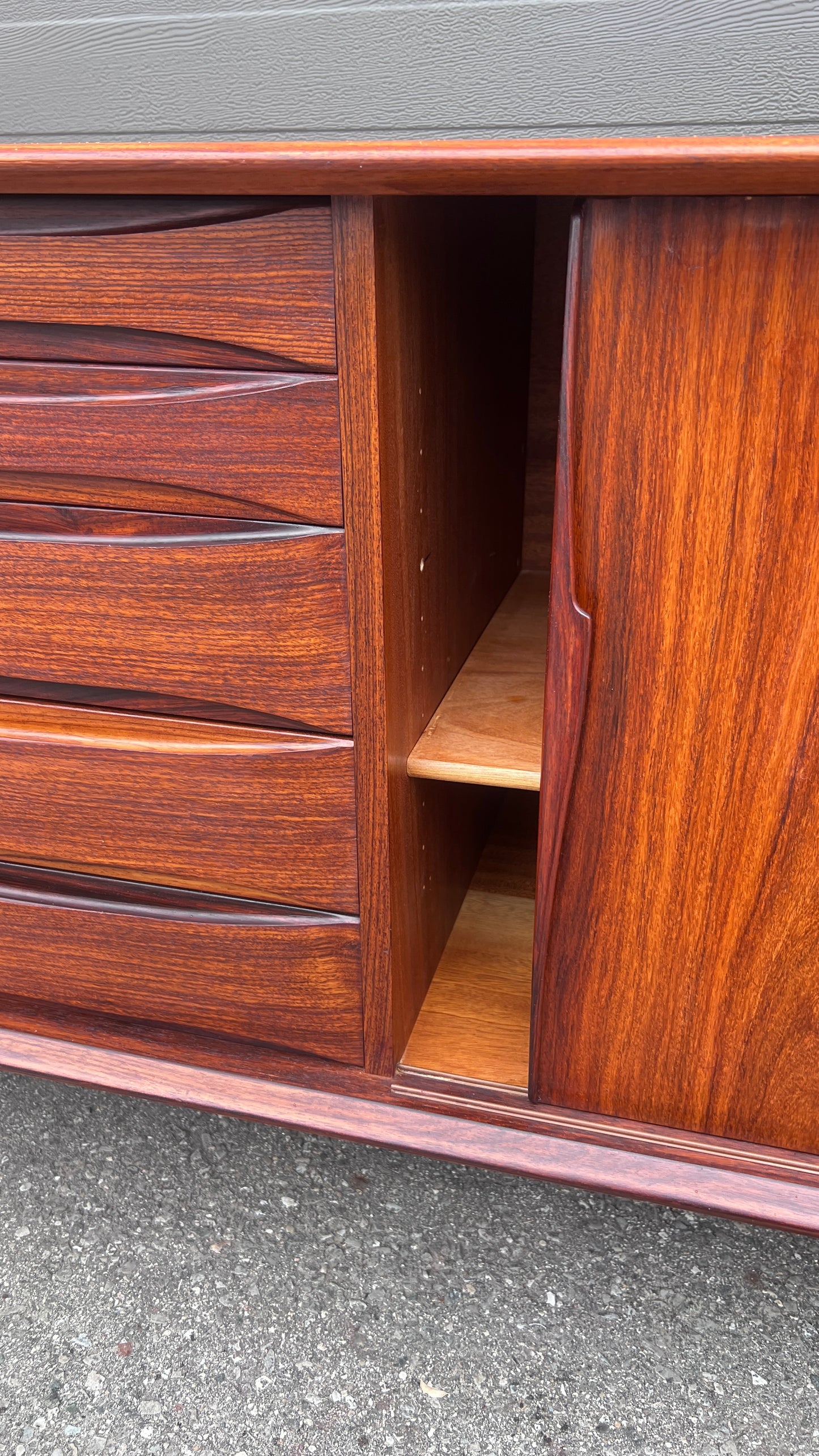 REFINISHED Danish Mid Century Modern Rosewood Sideboard by A.Vodder for Dyrlund 86.5"