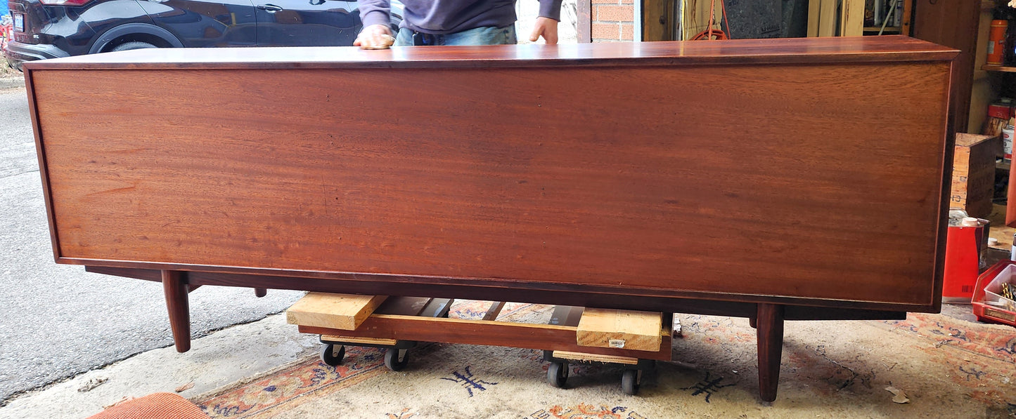 REFINISHED Danish Mid Century Modern Rosewood Sideboard by A.Vodder for Dyrlund 86.5"