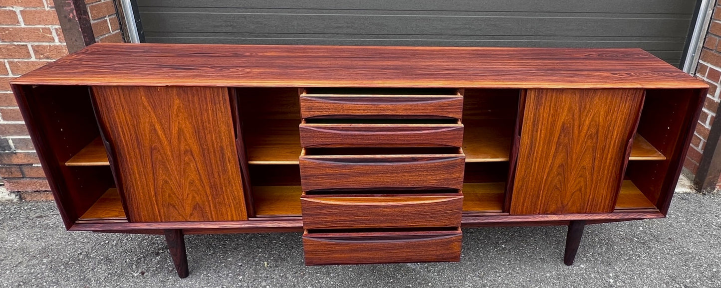 REFINISHED Danish Mid Century Modern Rosewood Sideboard by A.Vodder for Dyrlund 86.5"