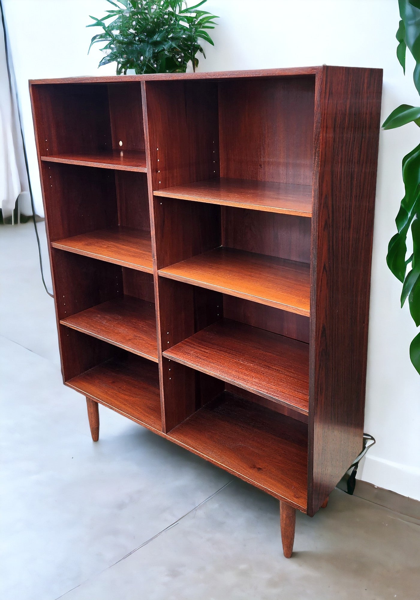 RESTORED Danish Mid Century Modern Rosewood Bookcase, 43"