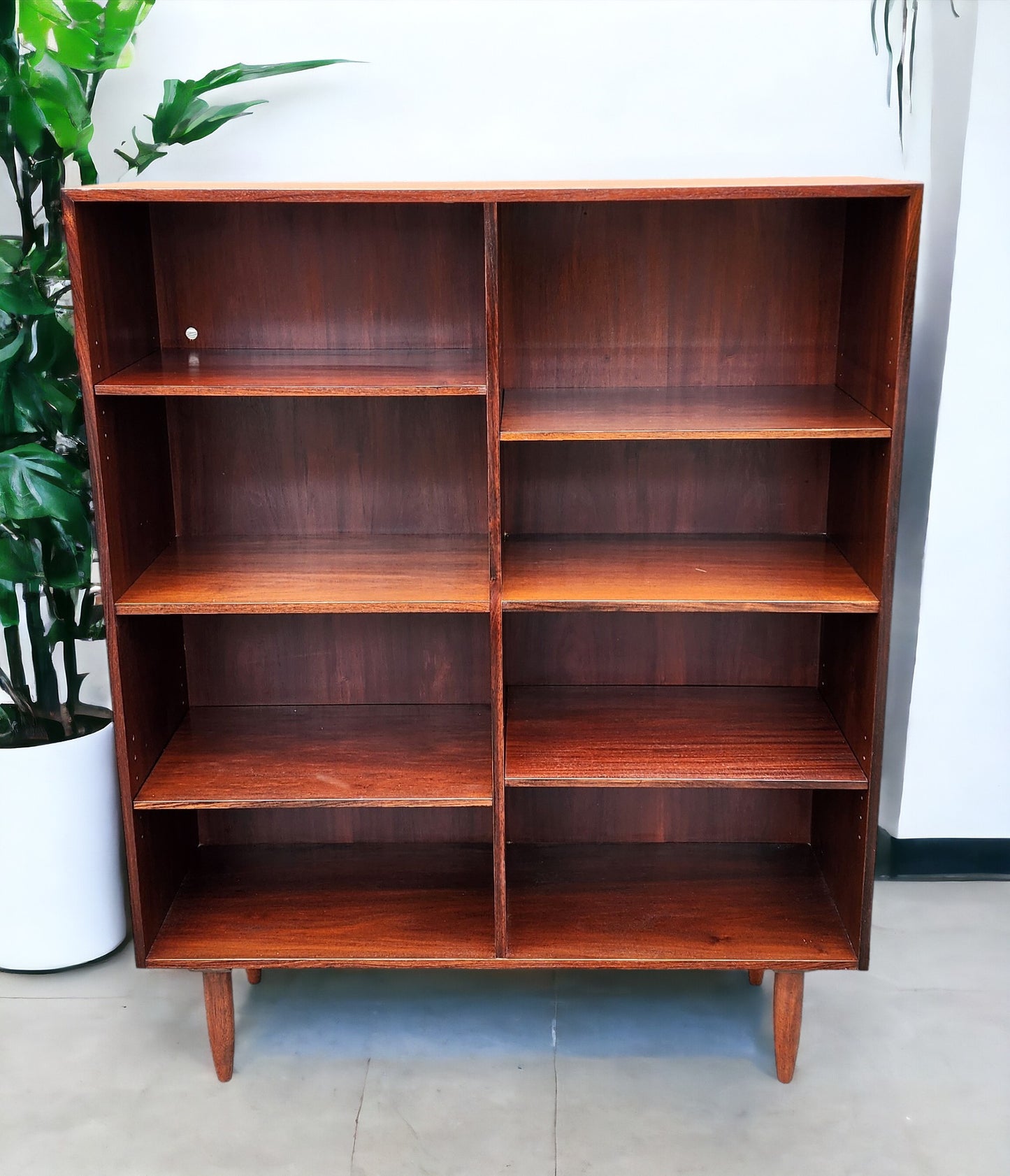 RESTORED Danish Mid Century Modern Rosewood Bookcase, 43"