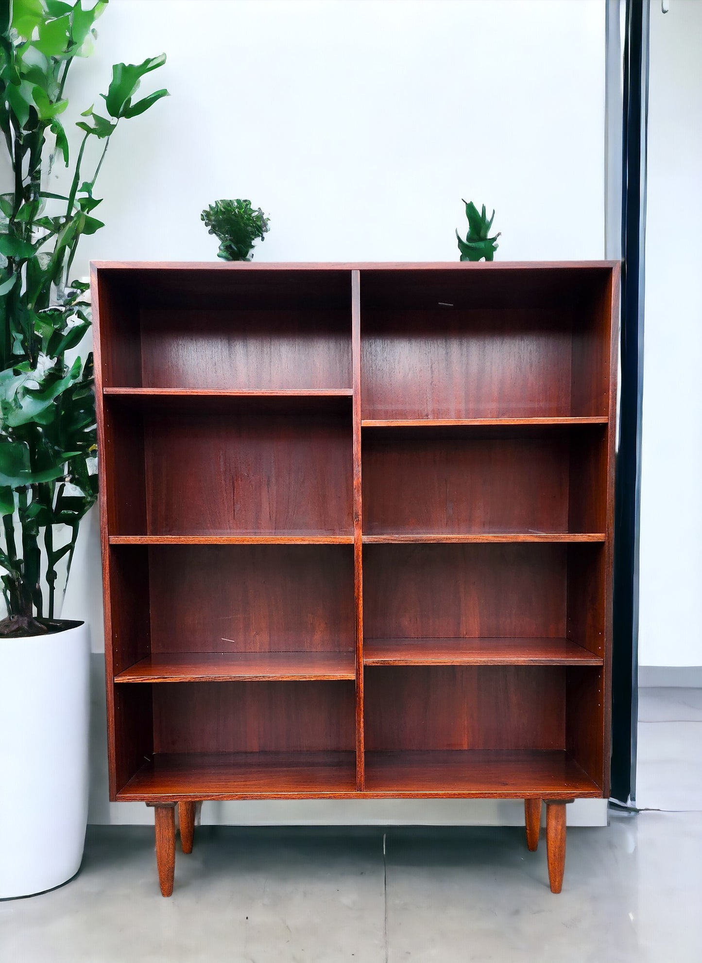 RESTORED Danish Mid Century Modern Rosewood Bookcase, 43"