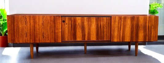 REFINISHED Danish Mid Century Modern Rosewood Credenza 94" Low
