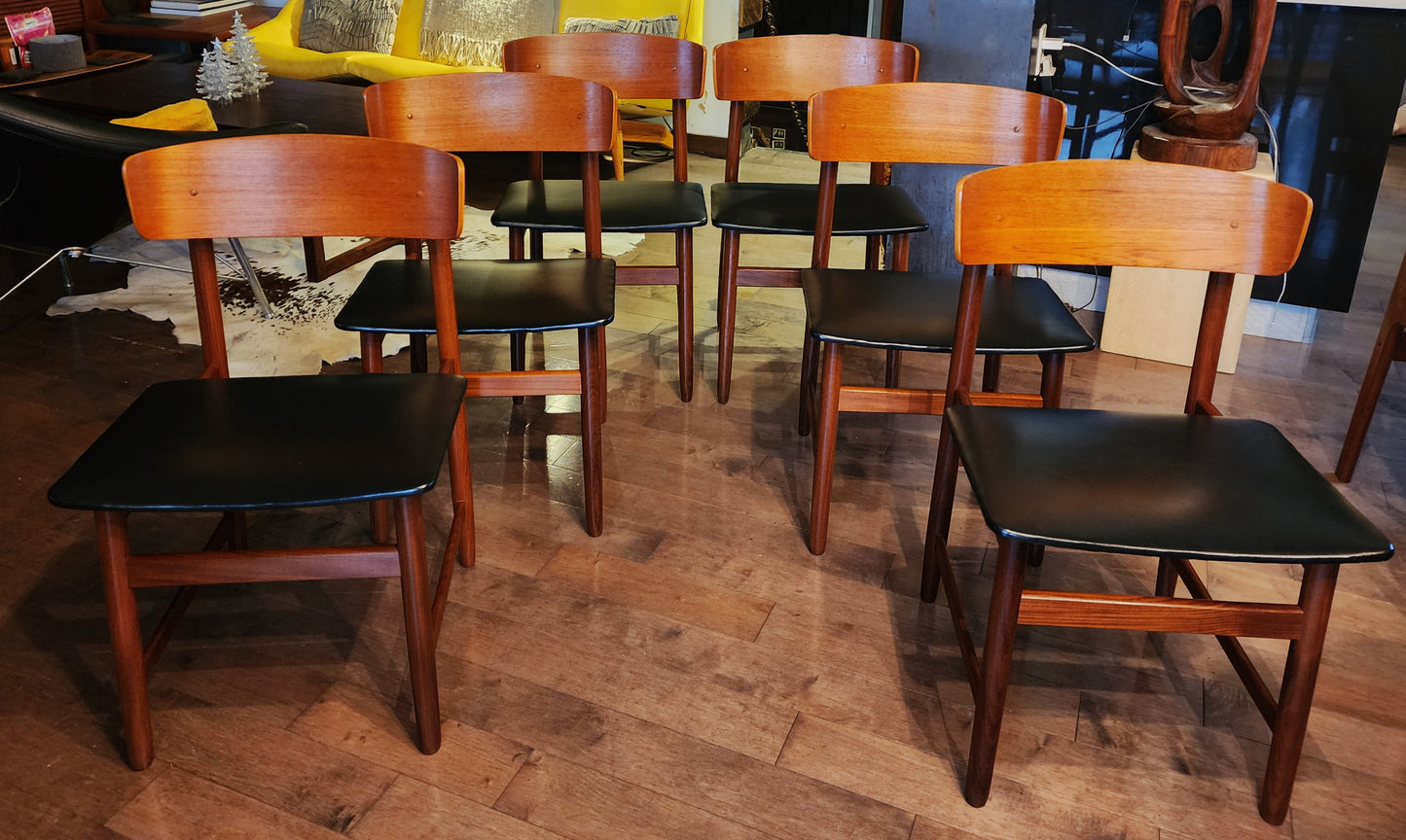 6 REFINISHED Danish Mid Century Modern Teak Dining Chairs