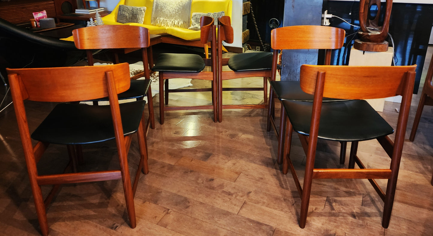 6 REFINISHED Danish Mid Century Modern Teak Dining Chairs