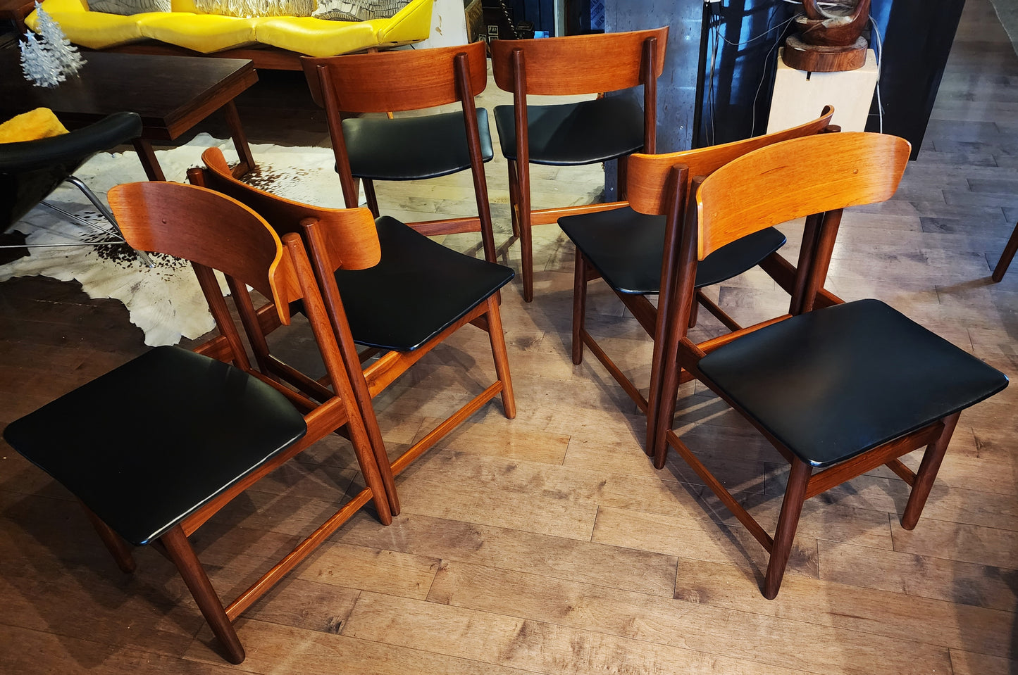 6 REFINISHED Danish Mid Century Modern Teak Dining Chairs