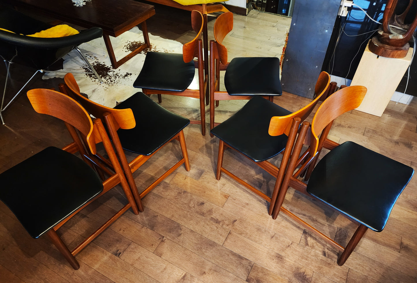 6 REFINISHED Danish Mid Century Modern Teak Dining Chairs