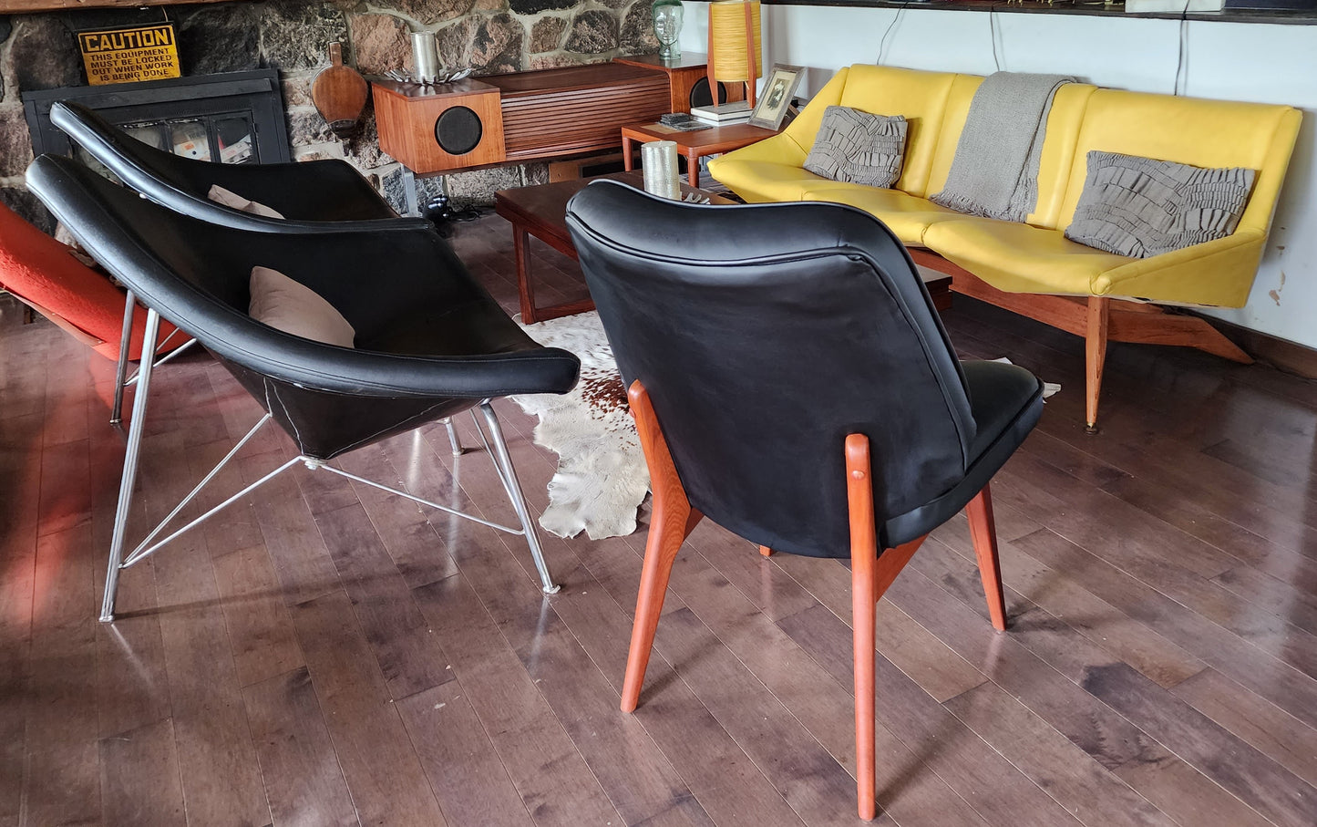 REFINISHED REUPHOLSTERED Danish Mid Century Modern Teak Framed Easy Chair