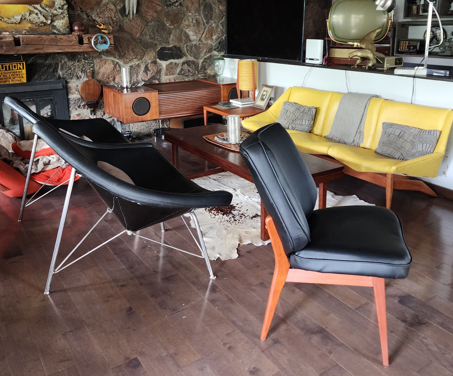 REFINISHED REUPHOLSTERED Danish Mid Century Modern Teak Framed Easy Chair
