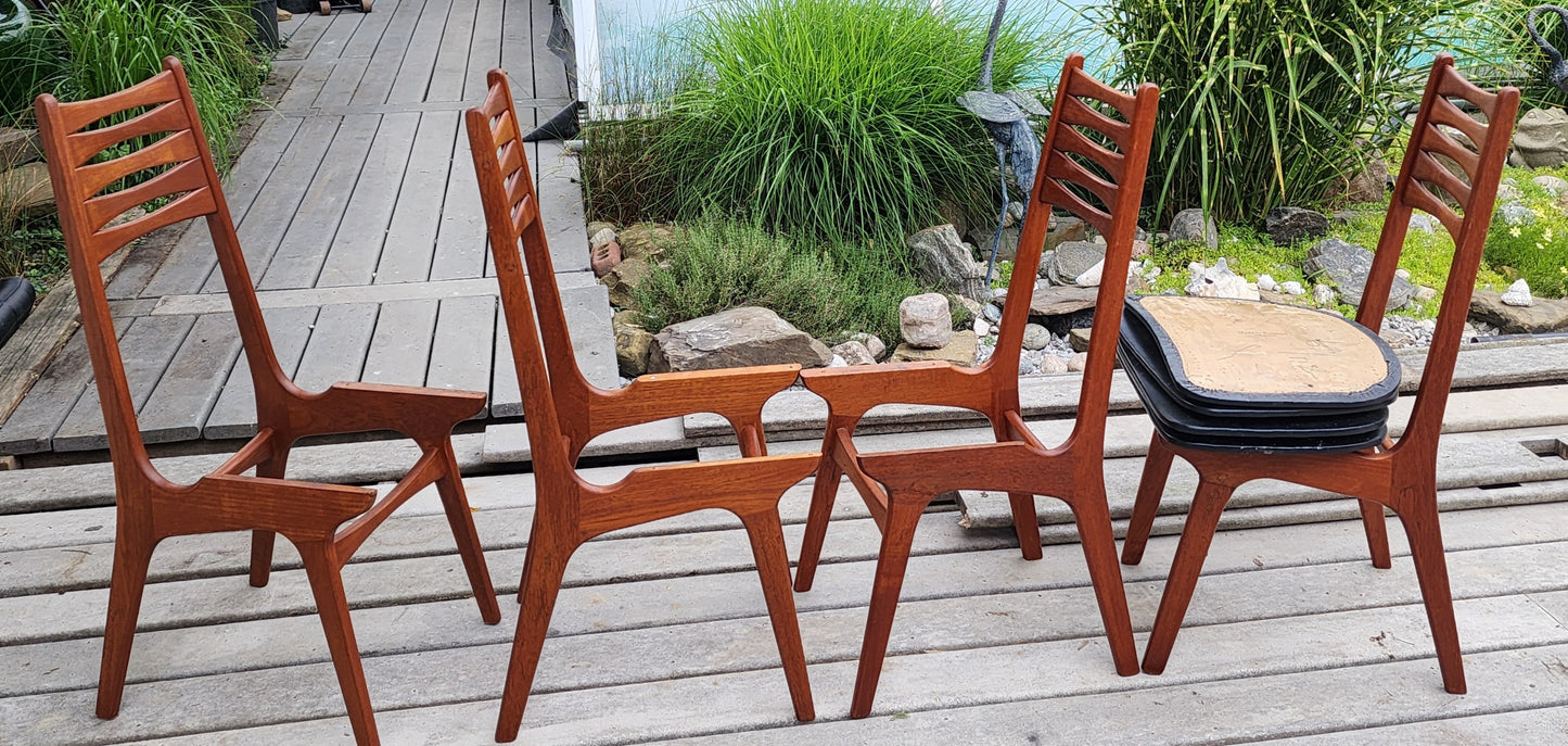 4 REFINISHED Danish Mid Century Modern Teak Chairs Model 83 by Boltinge