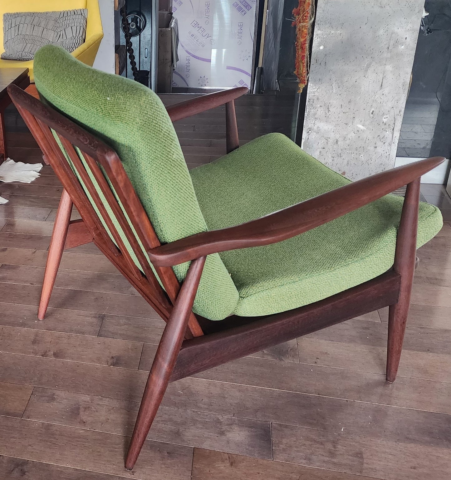 REFINISHED Danish Mid Century Modern Teak Lounge Chair will get NEW CUSHIONS