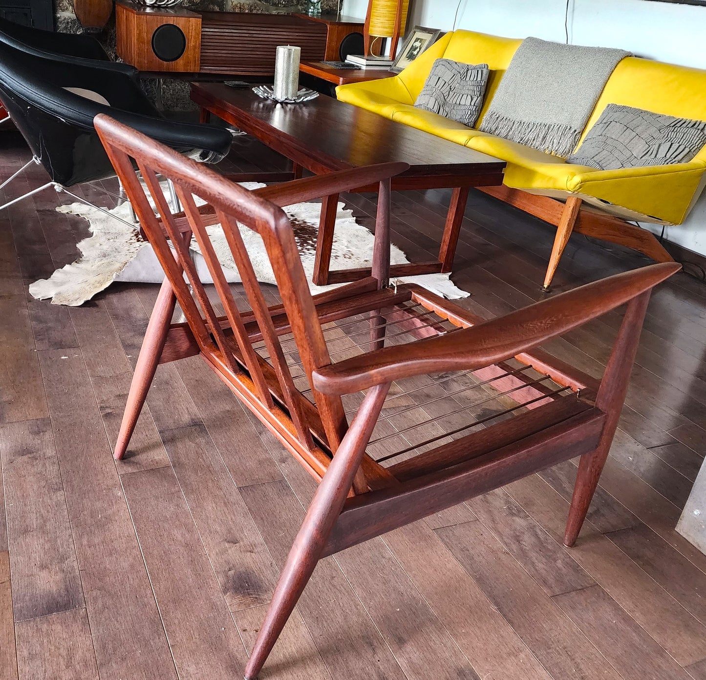 REFINISHED Danish Mid Century Modern Teak Lounge Chair will get NEW CUSHIONS