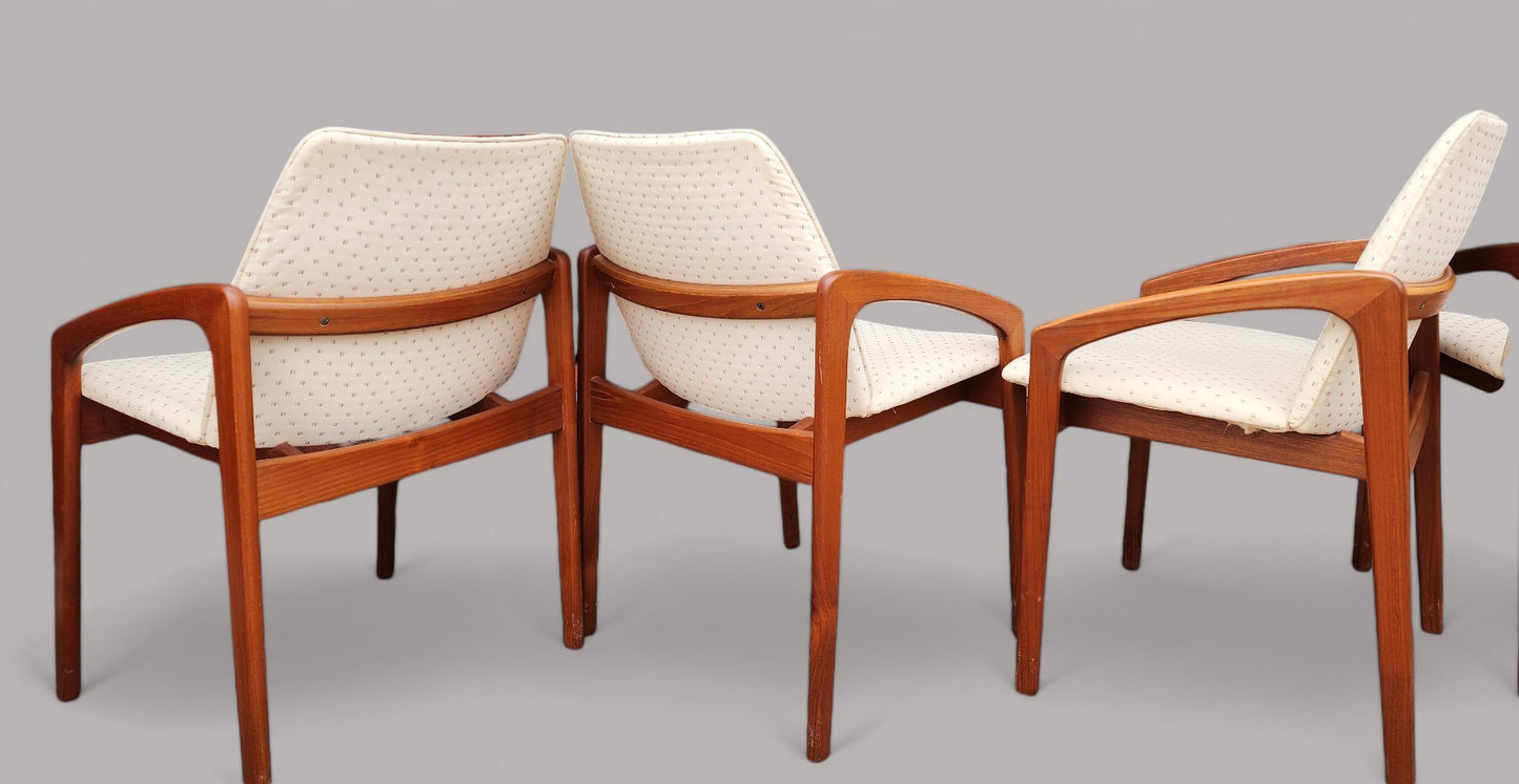 2 RESTORED Danish MCM Teak Armchairs by H.Kjaernulf model 23 (2, 4 or 6 chairs), CHOOSE FABRIC