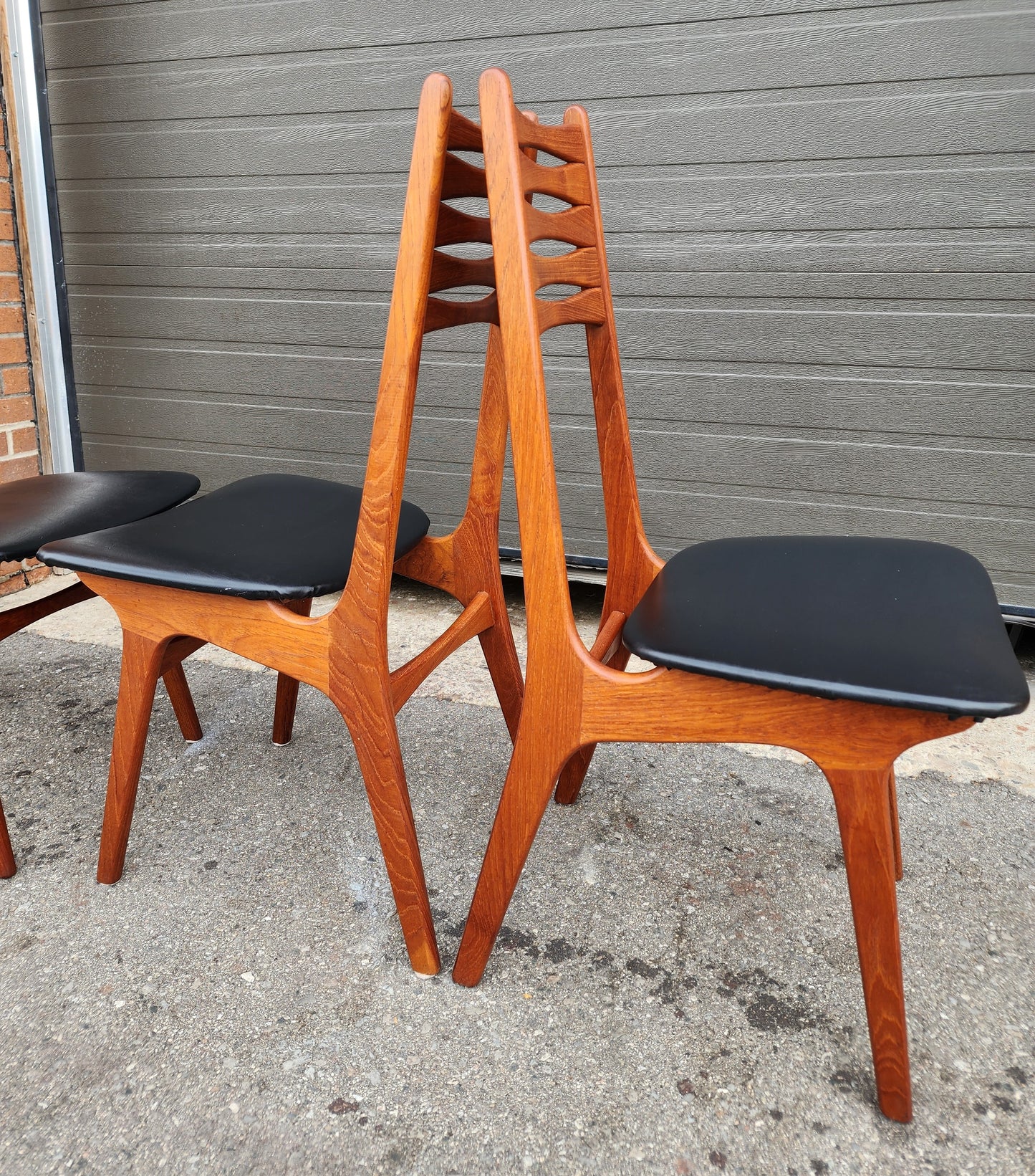 6 RESTORED Danish Mid Century Modern Teak Chairs Model 83 by Boltinge