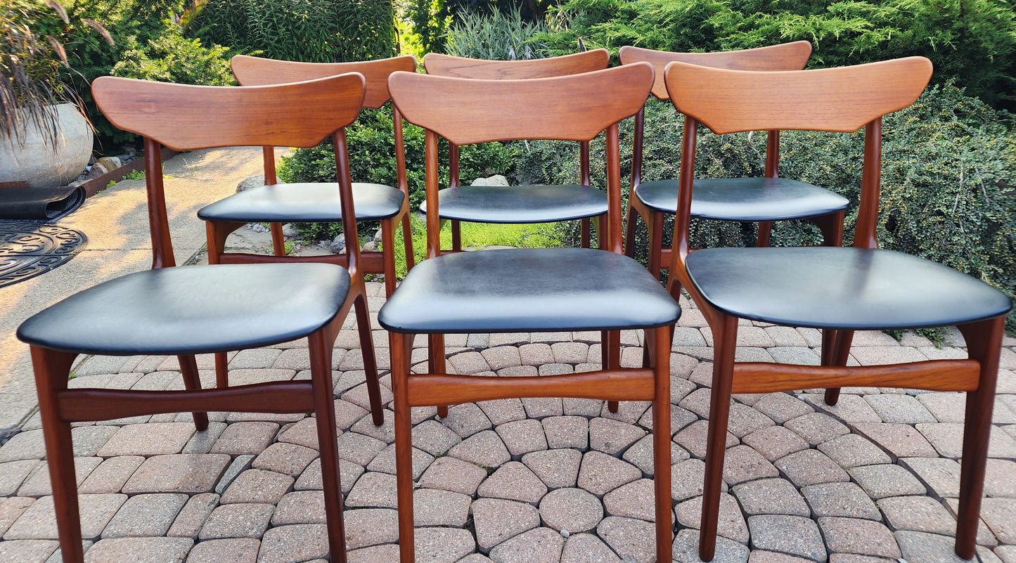 6 RESTORED Danish Mid Century Modern Teak Chairs by Schønning & Elgaard