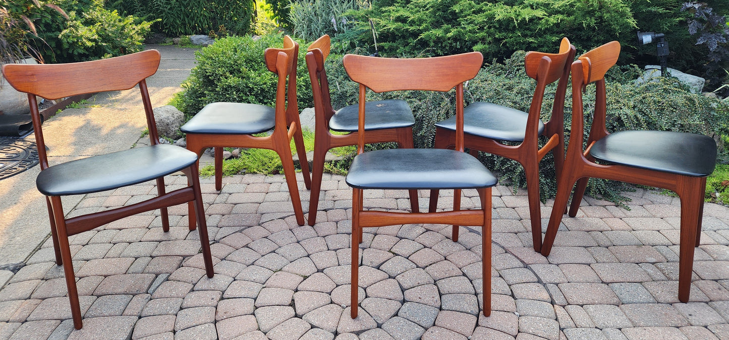 6 RESTORED Danish Mid Century Modern Teak Chairs by Schønning & Elgaard