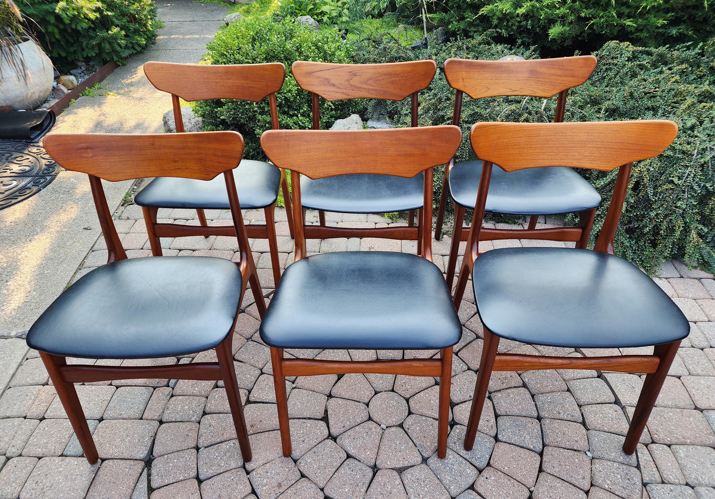 6 RESTORED Danish Mid Century Modern Teak Chairs by Schønning & Elgaard