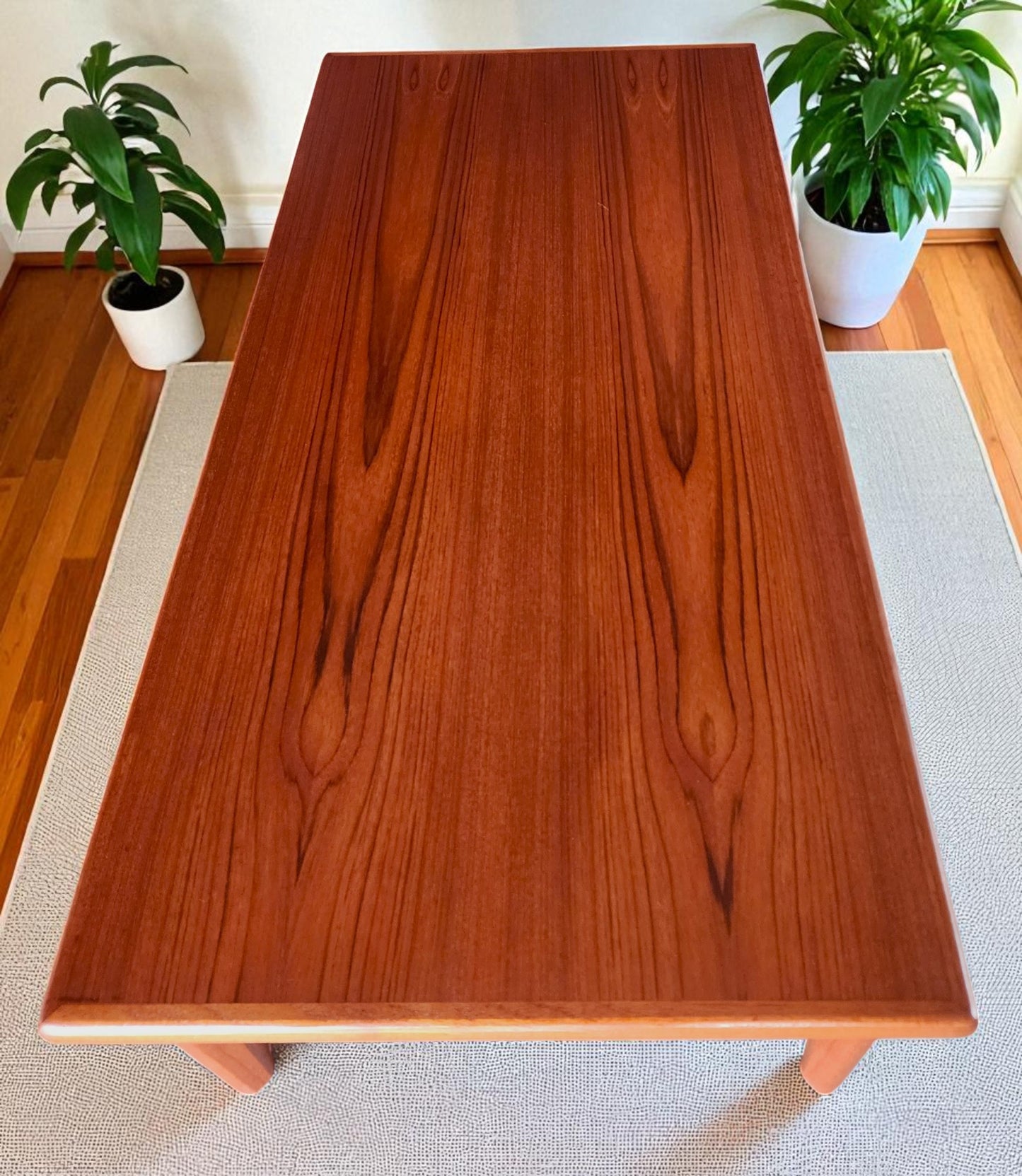 REFINISHED Danish Mid Century Modern Teak Coffee Table Large by Furbo