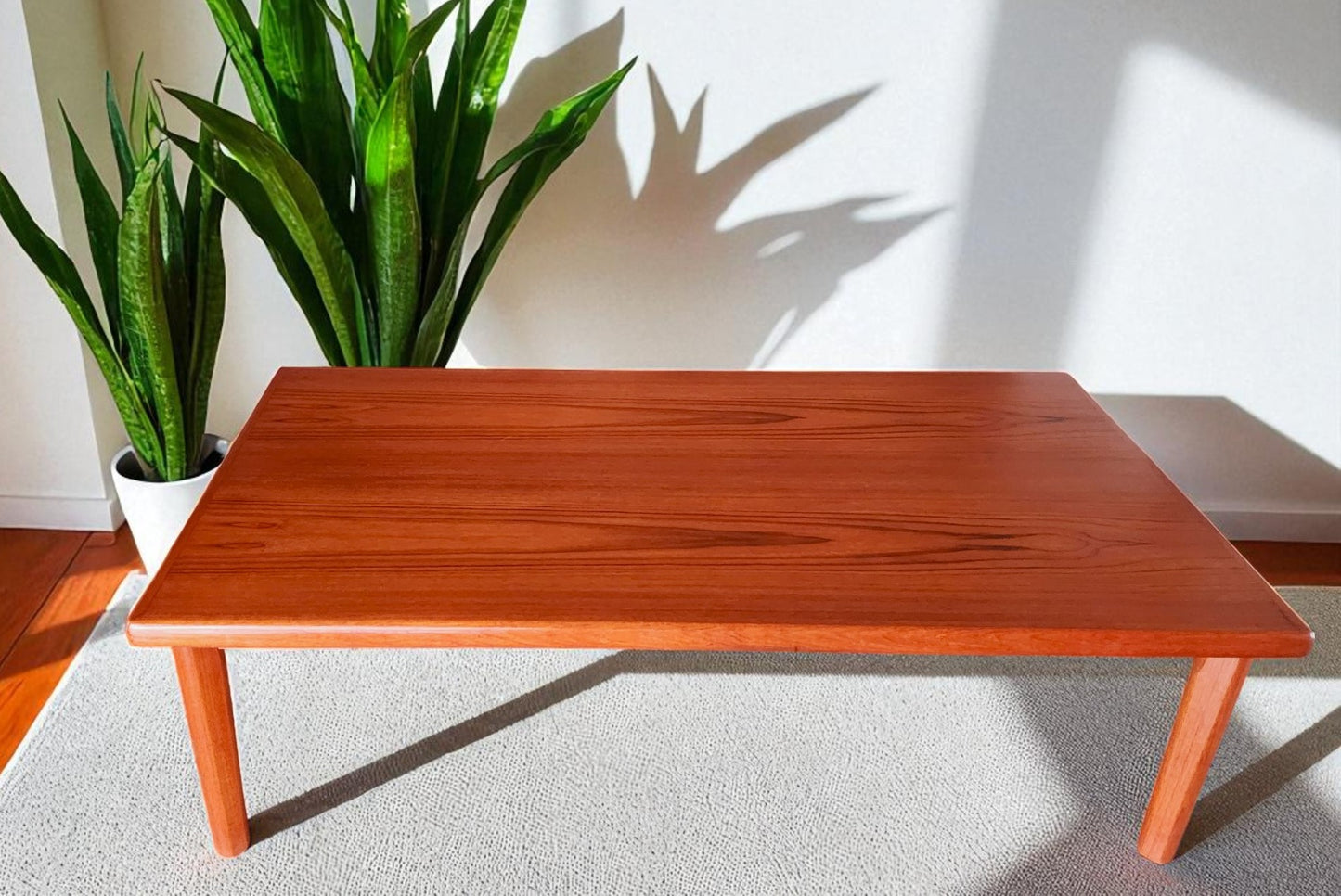 REFINISHED Danish Mid Century Modern Teak Coffee Table Large by Furbo