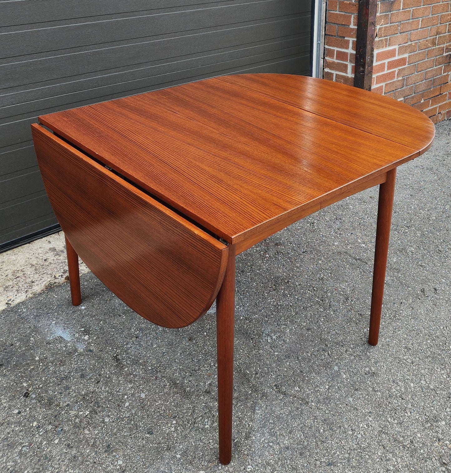 REFINISHED Danish MCM Teak Table w 4 Leaves by S.A. Madsen 19.75"- 98.5"