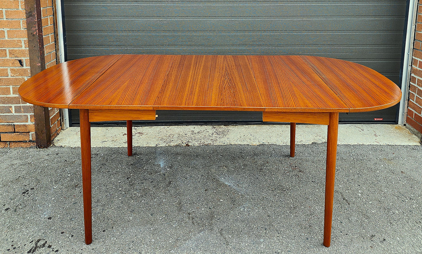 REFINISHED Danish MCM Teak Table w 4 Leaves by S.A. Madsen 19.75"- 98.5"