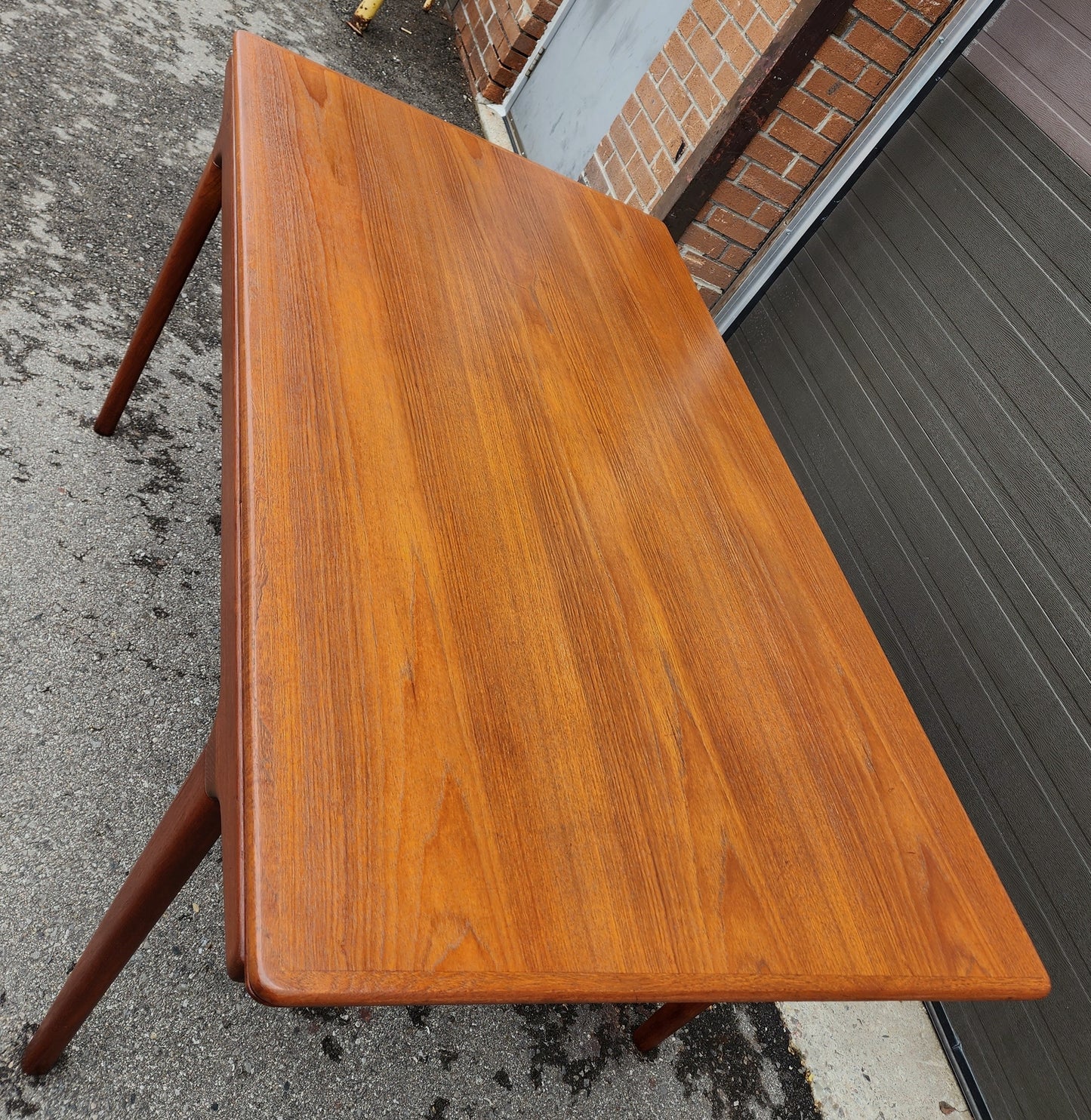 REFINISHED Danish MCM Teak Dining Table w 2 Leaves by Niels O. Moller, 63" - 102"