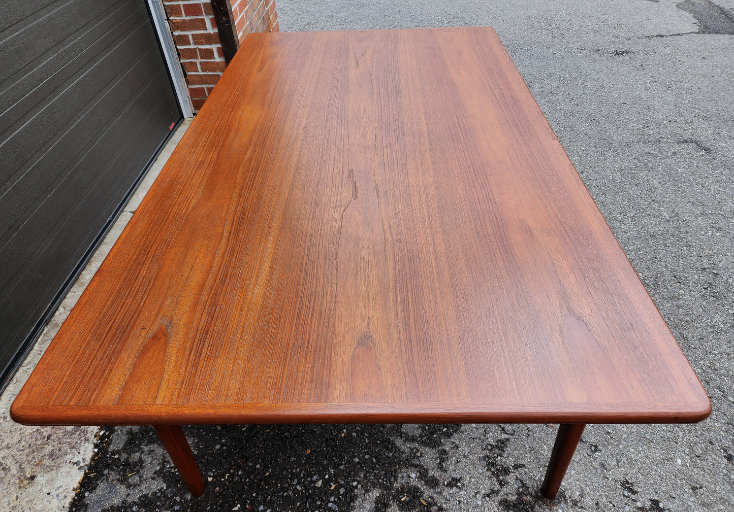 REFINISHED Danish MCM Teak Dining Table w 2 Leaves by Niels O. Moller, 63" - 102"